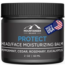 Hidratante natural para el cuidado de la cabeza calva de los hombres | Bálsamo facial y cuero cabelludo no graso 2 oz