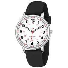 TWOPTION Reloj Enfermera para Mujer Impermeable Analógico Silicona Reloj con Segunda Mano