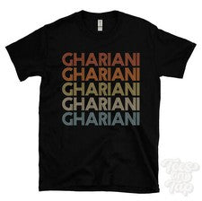 CAMISETA GHARIANI ESTILO RETRO REPETIDO Hombre y Mujer Novedad Genial Nombre Regalo