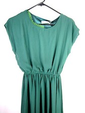 VESTIDO INFORMAL DE NOCHE BOHO DE GASA DE MODA PARA MUJER CON CINTURÓN, VERDE, TALLA GRANDE