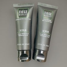 Lote exfoliante facial Tiege Hanley para hombre 0,75 oz 2 paquetes tamaño de viaje cuidado de la piel