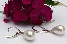 YR29 Cría Agua Dulce Perlas Joyería Pendientes Pendientes Pendientes Plata 925 Nuevo