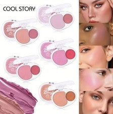 Duo Blush Polvo Prensado Colorete 2 Tonos Mejillas Color Rojo