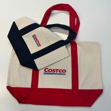 Bolso de compras Japón Costco de lona *juego de 2, ROJO grande + AZUL mini*