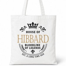 Bolso de Mano HIBBARD Family Surname House Of White Algodón