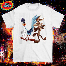Camiseta Wile E. Coyote and Road Runner Blanca Manga Corta S-4XL EG293