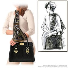 Bolso de mano Bob Mackie Rodeo Drive de cuero sintético con estampado de cocodrilo
