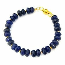BAILYSBEADS Elegante Pulsera Zafiro Brazalete Cierre Magnético Tratado Nuevo