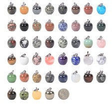 Lindo colgante de manzana de piedra de cristal de piedras preciosas de moda de 22 mm para hacer joyas