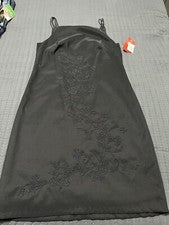 Sangría Negro Diseño Floral Sin Mangas Body Con Vestido Mujer’s 14 Maxi