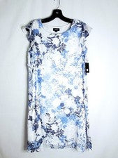 Vestido Tacera para mujer manga acampanada floral trapecio forrado sin cinturón