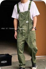 Mono estilo retro para hombre con tirantes pantalón recto pantalones sueltos América nuevo