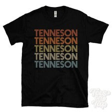 CAMISETA TENNESON ESTILO RETRO REPETIDO Hombre y Mujer Novedad Genial Nombre Regalo