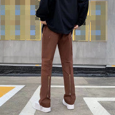 Moda Americana Pantalones Rectos Estilo Ambiente Mono Informal Pantalones Sueltos Cremallera