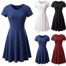 Mujer Verano Ocio Camiseta Vestido Línea A Cintura Alta Túnica para Moda de Noche