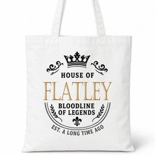 Bolso de Mano FLATLEY Family Surname House Of White Algodón