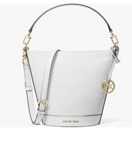 Bolso Bandolera MICHAEL KORS Townsend Cuero Guijarro Mujer Pequeño Cubo -Blanco~