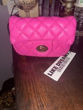 Nuevo Like Dreams Para Mujer Pequeño Malvavisco Cuero Vegano Acolchado Oro Rosa Caliente