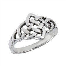 Anillo tejido celta de plata de ley - Embalaje de regalo gratis