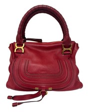 Bolso Cartera Chloe Vermillion Rojo Marcie Cuero Granulado - Auténtico De Colección Nuevo