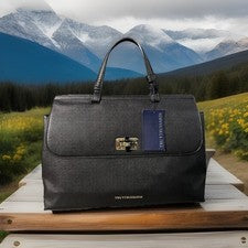 Bolso Tru Trussardi Borsa Donna Para Mujer Negro Bolso de Mano Bolso de Hombro Guinga Nuevo con Etiquetas