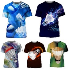 Genial Divertida Camiseta Deportiva Bádminton Impresa en 3D Para hombres Mujeres Moda Informal Prendas para el torso