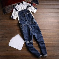 Nuevo Mono Mono Denim Retro Moda Calce Ajustado Jeans Coreano Para Hombres Pantalones Carga
