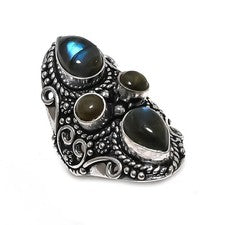 Labradorite Gemstone 925 Sterling Silver Jewelry Ring Size 8 Gift for Her l817
