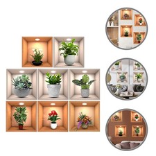 8 pegatinas de papel tapiz pegatinas de fondo bonsai autoadhesivas decoración de pared
