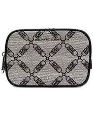 Riñonera Michael Kors para mujer con logotipo jacquard talla pequeña negra **NUEVA**