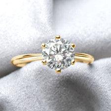 Anillo Moissanita Real 0.5 1ct 2ct 3ct Oro GRA Solitario Compromiso Brillante Redondo
