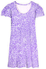 Vestido para mujer - Vestido estampado morado - Vestido camiseta - XL - Jersey algodón