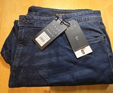 Pantalones de mezclilla azul medianoche 50W X 30L nuevos con etiquetas The Perfect Jean NYC calce deportivo para hombre