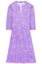 Vestido para mujer - Vestido floral estampado - Vestido camiseta - Pequeño - Algodón - Púrpura