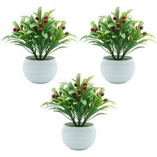 3 piezas adornos artificiales para plantas en maceta bonsai de imitación para decoración de oficina en casa