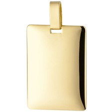 Herren Anhänger 585er Gold 14 Karat Wunschname Gravur 24x17 mm glänzend massiv