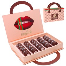 Hermoso juego de 5 lápices labiales mate Grabella en lindo estuche monedero. ¡Envío gratis!