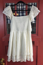 Mini Vestido Para Mujer Altar'd State Blanco Sin Mangas Correa Talla L Nuevo Con Etiquetas
