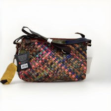 Bolso Bandolera AmeriLeather Stella Para Mujer Cuero Tejido - con Monedero Amarillo