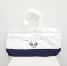 SUPERGA Blanco y Azul Marino, Bolso Acolchado para Partido de Tenis, Bolso de Fin de Semana