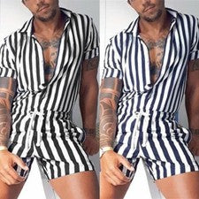 Para hombres Moda Boxer Shorts a Rayas Monos Mamelucos Informal Mono Ropa de Calle