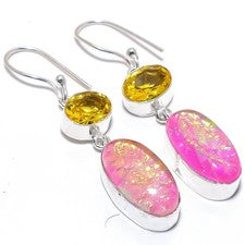 Pendiente de joyería de plata esterlina 925 con piedras preciosas de...