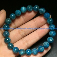 Pulsera de piedras preciosas cristal apatita azul calidad natural 6/8/10mm 7.5"