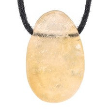 Citrino (nacido) Colgante gota perforado con cinta de algodón | Joyería de piedras preciosas