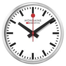 Mondaine -Reloj de pared plata cuarzo -Stop to Go- 25cm- MSM.25S11.1, reloj de pared con descuento