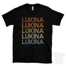 CAMISETA LUKINA ESTILO RETRO REPETIDO Hombre y Mujer Novedad Genial Nombre Regalo