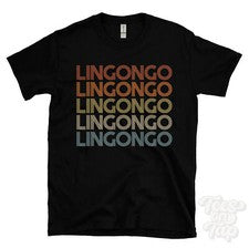 CAMISETA LINGONGO ESTILO RETRO REPETIDO Hombre y Mujer Novedad Genial Nombre Regalo