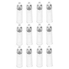 12 Pcs Essential Oil Bottle Pendant Clear Glass Perfume Key Ring