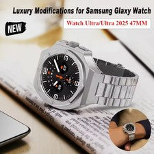 Caja de acero inoxidable de lujo + correa Mod Kit para Samsung Galaxy Watch Ultra/Ultra 2025