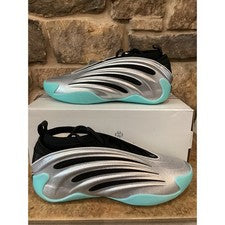 Adidas Harden Volumen 9 Plateado Metálico Aqua Negro Zapatos de Baloncesto JH9 11 Para Hombres